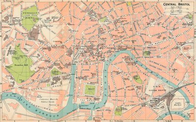 Central Bristol c20th Century af John Bartholomew