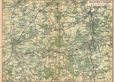 Guildford og Dorking, det 20. århundrede af John Bartholomew