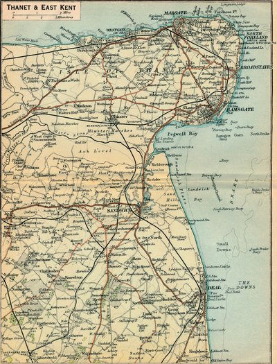 Thanet og East Kent, c20th Century af John Bartholomew