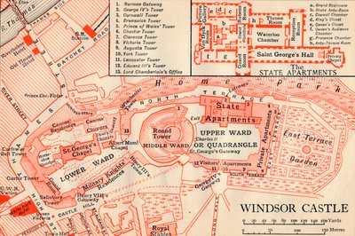 Windsor Castle, c20th Century af John Bartholomew
