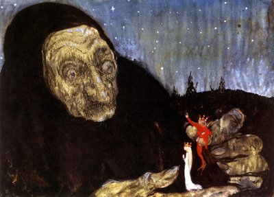 Troldkvinde og kongens børn, 1909 af John Bauer