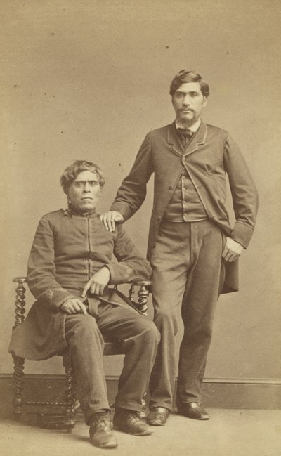 Wharepapa og Horomona Te Atua (Guden Salomon) ca. 1863 (albumin print) af John Beattie