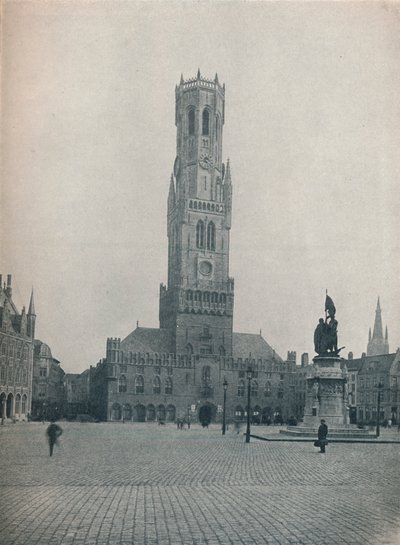 Markt og klokketårnet, Brugge, Belgien c1900 1914-1915 af John Benjamin Stone