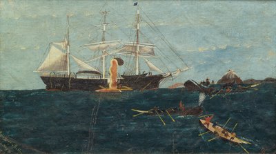 Bark Bounding Billow, ca. 1892 (olie på lærred) af John Bertoncini