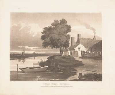 Cottage, Thames, Battersea af John Bluck