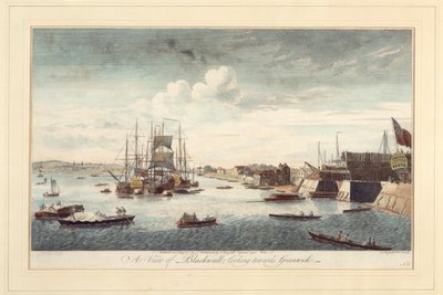 Udsigt over Blackwall med retning mod Greenwich af John Boydell