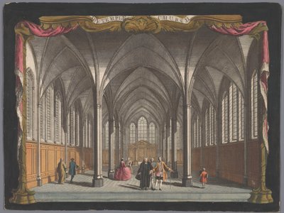 Udsigt over det indre af Temple Church i London af John Boydell