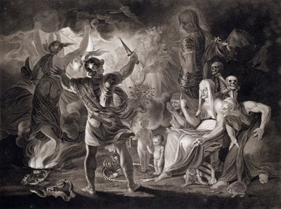 Macbeth, de tre hekse og Hecate, 1805 af John Boydell