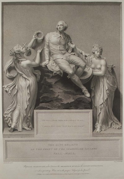 Shakespeare med Muse of Literature and the Genius of Painting, 1803 af John Boydell