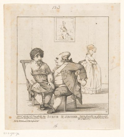 Spotprent af Charles Fox og Frederick North, 1783 Scrub & Archer (titel på objekt) af John Boyne