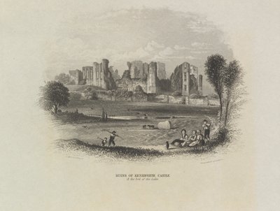 Ruinerne af Kenilworth Castle og Bed of the Lake af John Brandard