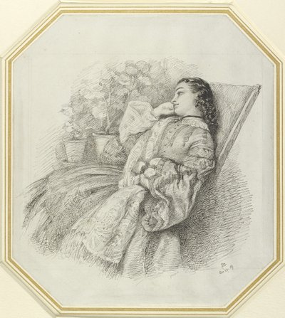 Georgina Hannay, 1859 (pen og sort blæk på hvidt papir) af John Brett