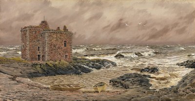 South-East Gale ved Portencross Castle, 1886 af John Brett