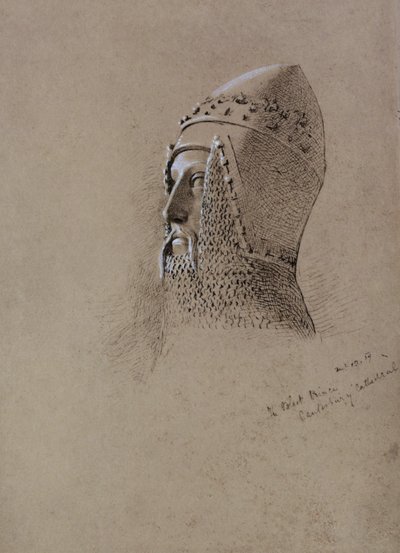 Den sorte prins (1330-76), 13. december 1859 (pen og blæk på papir) af John Brett
