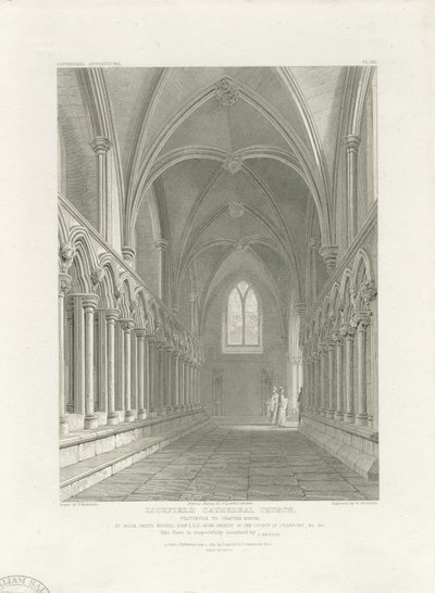 Interiør af Lichfield Cathedral - Forstuen til Chapter House: gravering, nd [c 1819] (tryk) af John Britton
