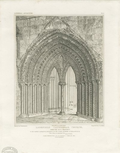 Lichfield Cathedral - North Transept Doorway: gravering, nd [c 1820] (print) af John Britton