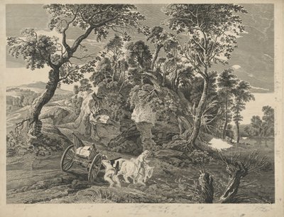 Landskab med vogn af John Browne after Sir Peter Paul Rubens