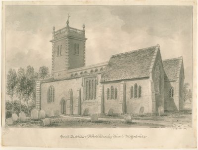 Abbots Bromley Church: sepia tegning af John Buckler
