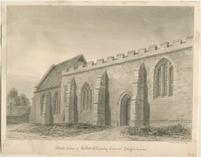 Abbots Bromley Church: sepia tegning af John Buckler
