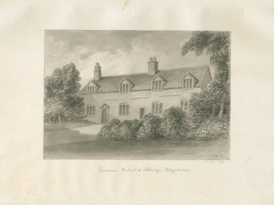 Aldridge Grammar School: sepia drawing, 1847dani af John Buckler