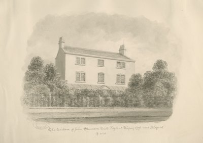 Baswich Village - John Stevenson Salts hus, Esq. : sepia tegning af John Buckler
