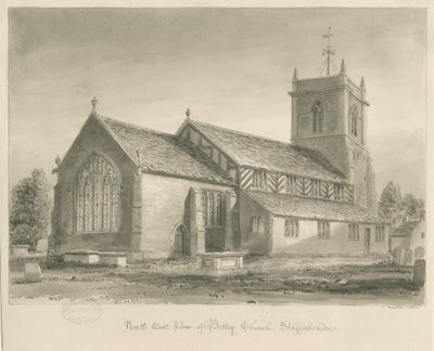 Betley Church: sepia tegning, 1840 af John Buckler