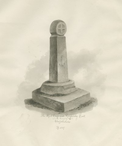 Biddulph - "Red Cross": sepia drawing, 1847dani af John Buckler