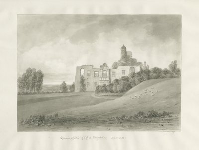 Biddulph Hall (gammel): sepia tegning af John Buckler