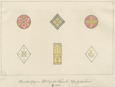 Blithfield Church - malet glas: blyantstegninger af John Buckler