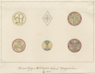 Blithfield Church - painted glass: pencil drawings, 1823dani af John Buckler