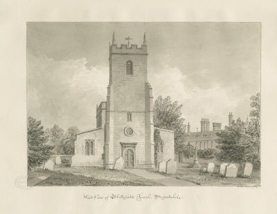 Blithfield Church: sepia tegning af John Buckler