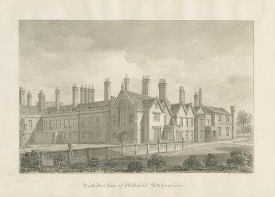 Blithfield Hall: sepia tegning af John Buckler