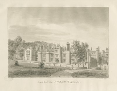 Blithfield Hall: sepia drawing, 1823dani af John Buckler