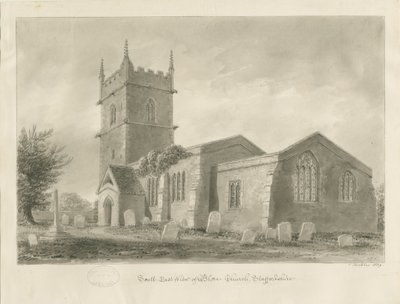 Blore Church: sepia drawing, 1839dani af John Buckler