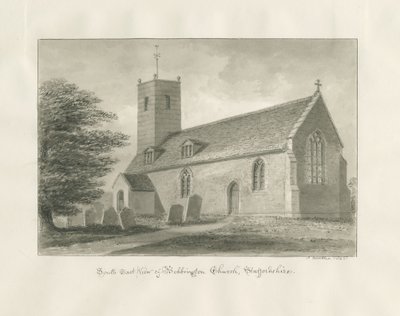 Bobbington Church: sepia tegning af John Buckler