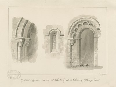 Brewood - Whiteladies Priory (Ruin): sepia tegning af John Buckler