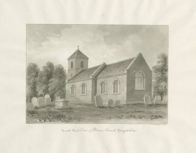Broom (nu Worcestershire) kirke: sepia tegning af John Buckler