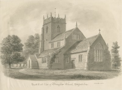 Broughton Church: sepia drawing, 1843dani af John Buckler