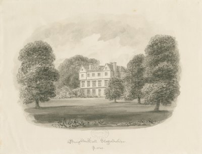 Broughton Hall: sepia tegning af John Buckler