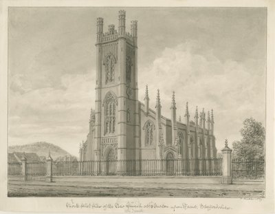 Burton-upon-Trent - Holy Trinity Church: sepia-tegning, 1839 af John Buckler