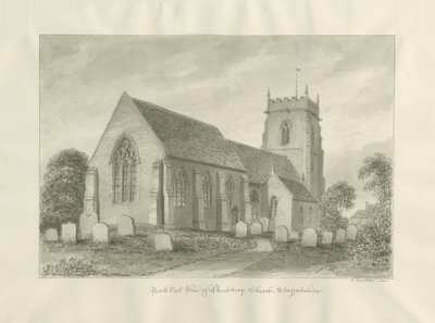 Bushbury Church: sepia tegning af John Buckler