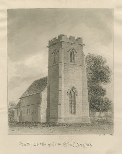 Slotskirke - Kirke: sepia tegning af John Buckler