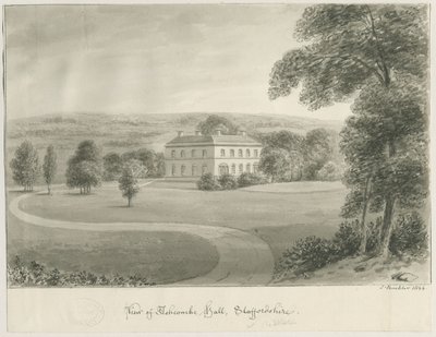 Cheddleton - Ashcombe Hall: sepia drawing, 1844dani af John Buckler