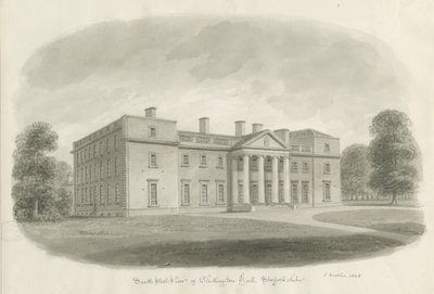 Chillington Hall: sepia tegning af John Buckler