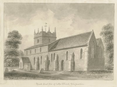 Colton Church: sepia tegning, 1842 af John Buckler