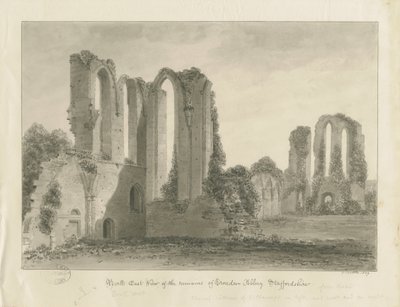 Croxden Abbey: sepia tegning af John Buckler