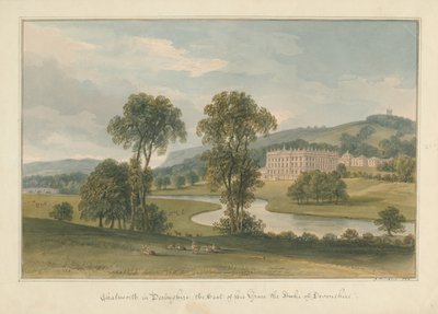 Derbyshire - Chatsworth Hall af John Buckler