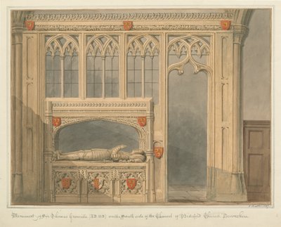 Devonshire - Bideford Church - Monument for Sir Thomas Grenville af John Buckler