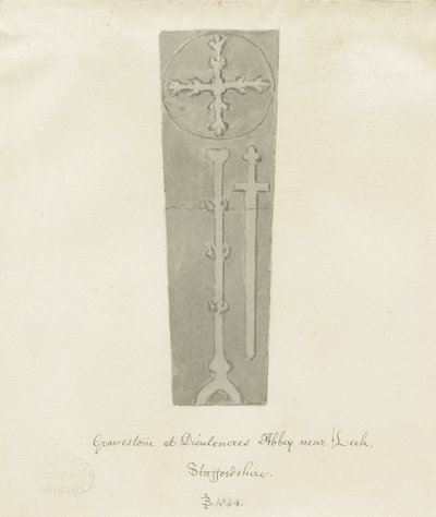 Dieulacres Abbey: sepia tegning af John Buckler
