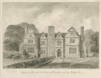 Dimsdale Old Hall: sepia drawing, 1841dani af John Buckler